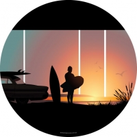 Endless Summer Surfing Wheel Cover
