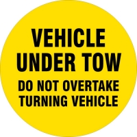 Vehicle Under Tow - Do Not Overtake Turning Vehicle