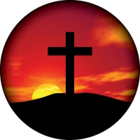 Cross pictured on a beautiful Sunset. Full colour spare tyre cover print.