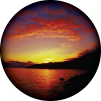 Beautiful sunset image of ocean and sky showing amazing colours in nature. Spare tyre cover design.