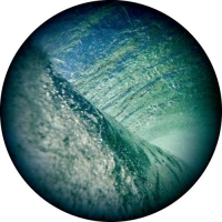 Photo of the inside of a wave, a colourful design for your spare tyre cover.