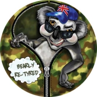 Bearly Re-Tyred - Funny Aussie design on your caravan spare wheel cover