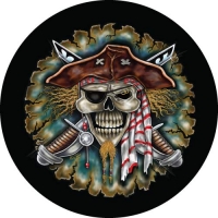 Pirate Skull with Swords on your spare wheel covers.