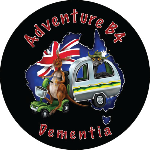 Aussie Mates - Adventure B4 Dementia spare tyre cover design for caravans and 4wd