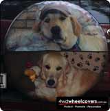 Spare Wheel Cover with pet dog photo design.