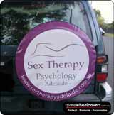 Sex Therapy Spare Tyre Cover Design.