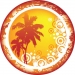 Spare wheel cover with peaceful golden palm fantasy sunset