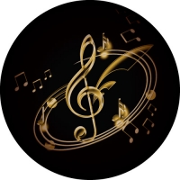 Musical Notes and Clef printed in full colour on your spare wheel cover