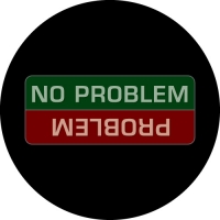 No Problem - Problem. Funny warning on your 4x4 spare tyre cover.