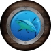 Shark Porthole - Spare wheel cover with a cool porthole design and shark swimming by.