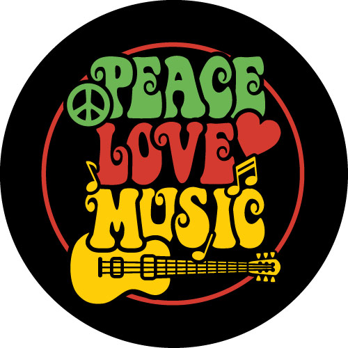 Peace Love Music Spare Wheel Cover Design