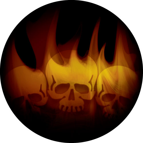 Flaming Skulls in full colour on your spare tyre cover.